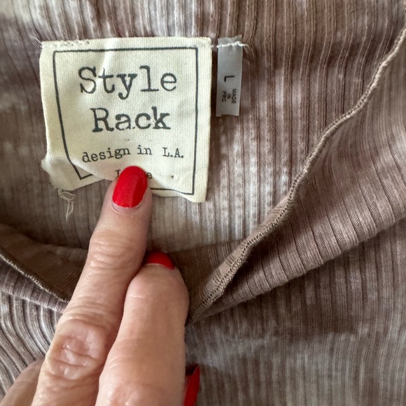 Style Rack Ribbed Mock Turtle, L, Tie Dyed in Shades of Gray NWOT - Picture 3 of 6